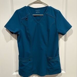 Jaanuu Women's Caribbean Blue Scrub Top